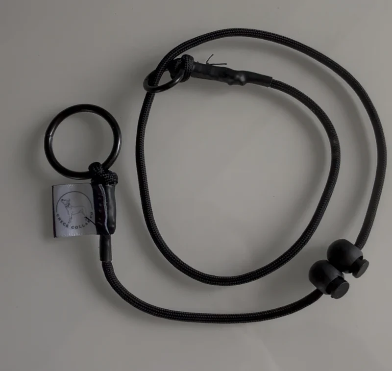 Solid black Dog check collar / grot collar / slip collar / slip lead