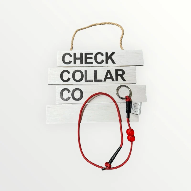 Red Dog check collar / grot collar / slip collar / slip lead