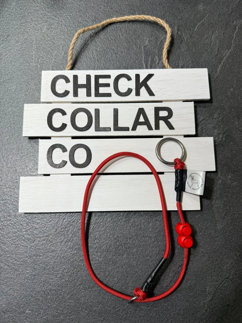 Red Dog check collar / grot collar / slip collar / slip lead
