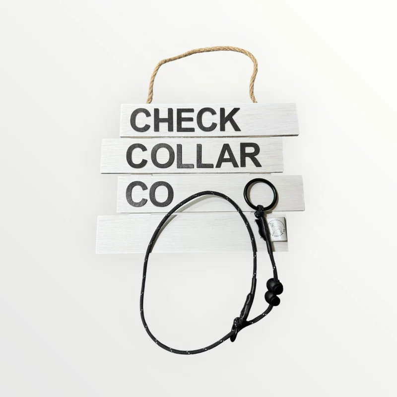 Black hi-vis Dog check collar / grot collar / slip collar / slip lead