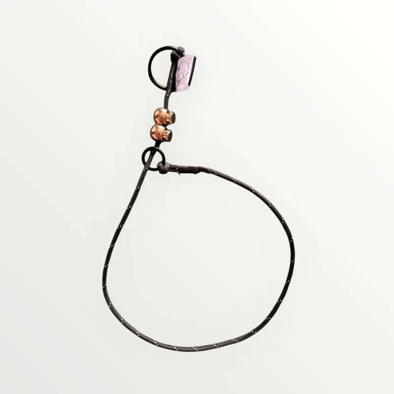 Black hi-vis Dog check collar / grot collar / slip collar / slip lead