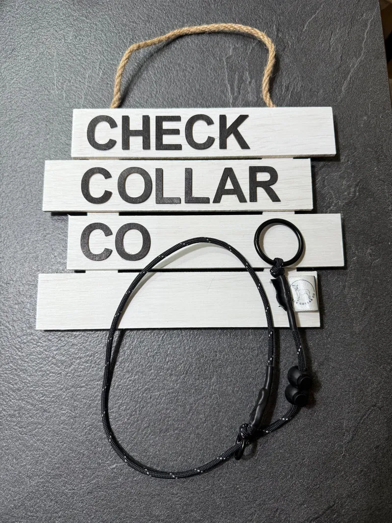 Black hi-vis Dog check collar / grot collar / slip collar / slip lead