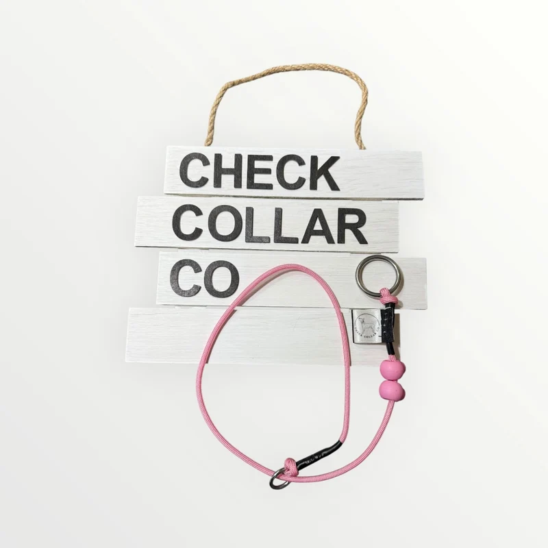 Pink Dog check collar / grot collar / slip collar / slip lead