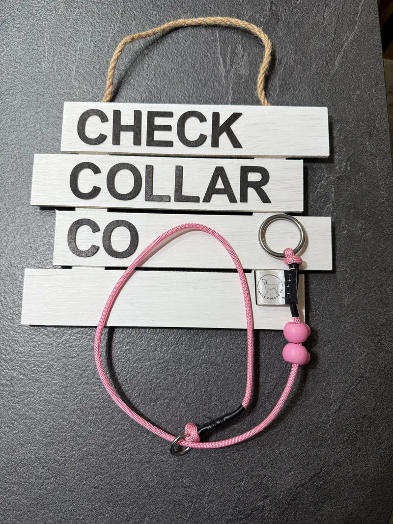 Pink Dog check collar / grot collar / slip collar / slip lead