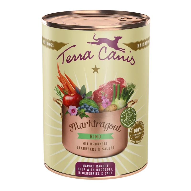 TERRA CANIS MARKTRAGOUT - Buey con brócoli, arándanos azules y salvia, sin cereales
