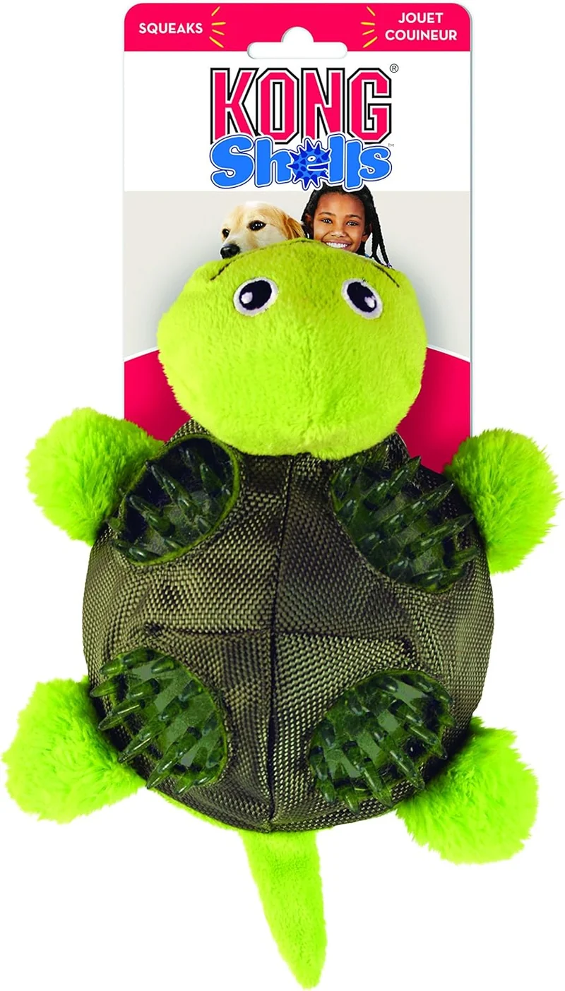 KONG Tortuga con caparazón duro | Juguete para perros