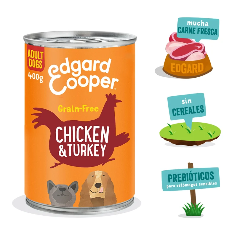 Edgard Cooper | Pollo, pavo y manzana | Lata 400g y 800g