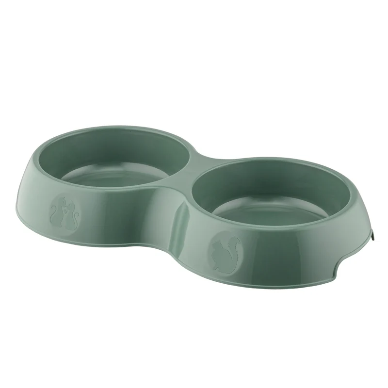 Thunder Paws Dog Twin Pet Bowl Green 300+300ml