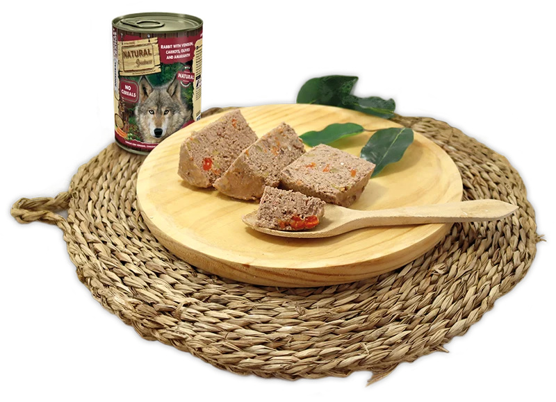 Lata de Conejo con Venado, Zanahoria, Aceitunas y Amaranto | 400gr | Natural Greatness