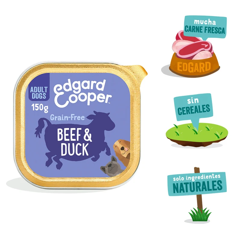 Edgard Cooper | Tarrina Ternera y Pato para Perros | 150g