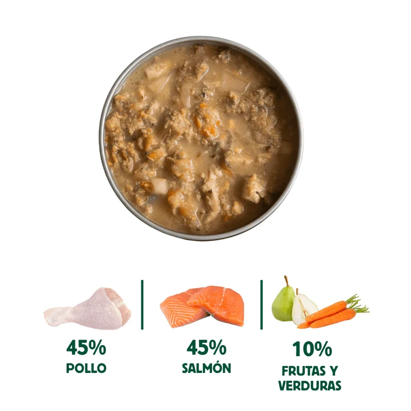 Cazuela casera de Salmón, Pollo y Pera para perros 280g - Para Perros - Wild Balance
