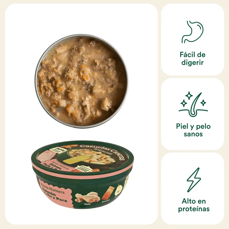 Cazuela casera de Salmón, Pollo y Pera para perros 280g - Para Perros - Wild Balance