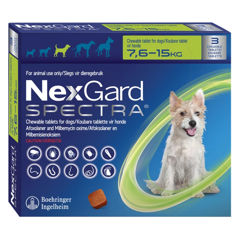 NexGard Spectra Chewable Tablets For Flea, Tick & Worms Treatment & Prevention For Dogs