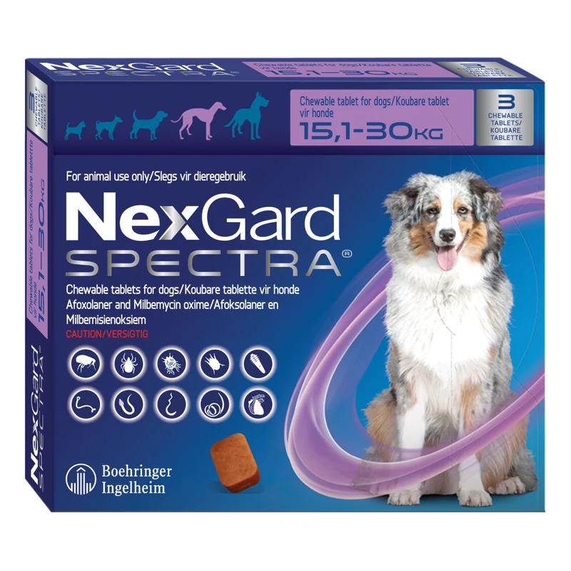 NexGard Spectra Chewable Tablets For Flea, Tick & Worms Treatment & Prevention For Dogs