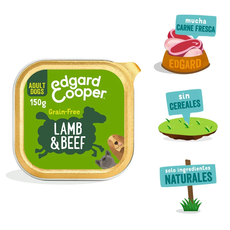 Edgard Cooper | Cordero y carne de vacuno con zanahoria, remolacha y manzana | 150g tarrina
