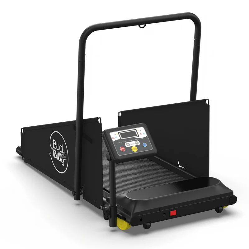 Bud & Billy Quiet & Movable Indoor Small Dog Treadmill With Monitor, Tracker & Remote Control 115x53x76cm - Black