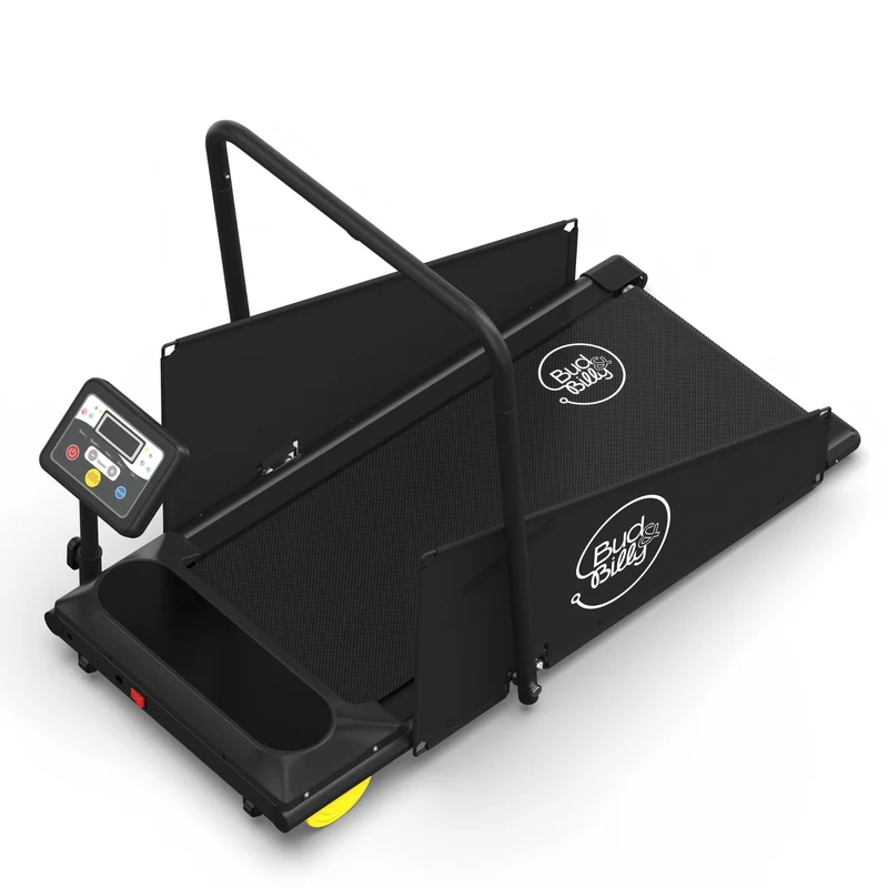 Bud & Billy Quiet & Movable Indoor Small Dog Treadmill With Monitor, Tracker & Remote Control 115x53x76cm - Black