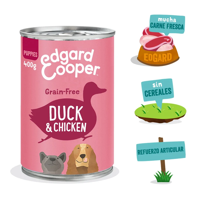 Edgard Cooper | Pato y Pollo | Lata para Cachorros 400g