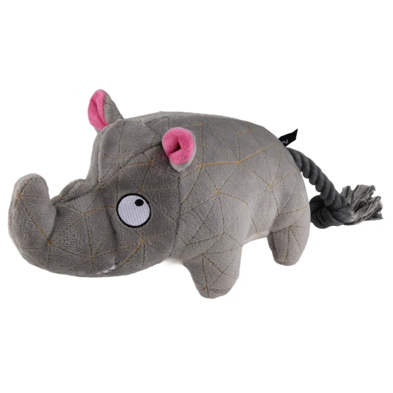 Peluche rinoceronte acolchado resistente | Juguete para perros