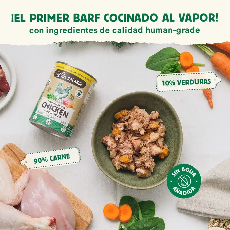 Lata de Pollo con Zanahoria – Comida cocinada al vapor de Wild Balance