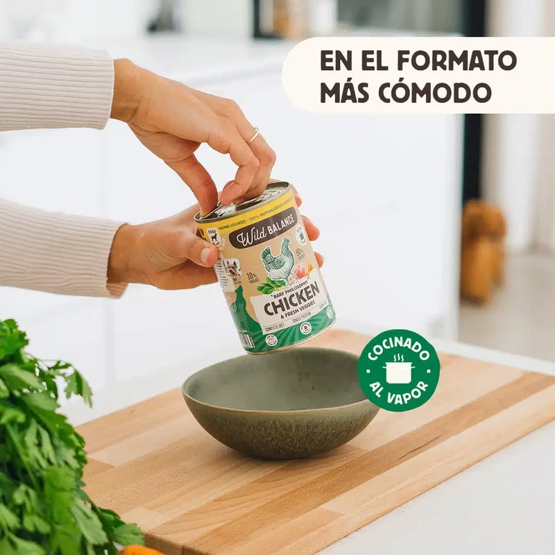 Lata de Pollo con Zanahoria – Comida cocinada al vapor de Wild Balance