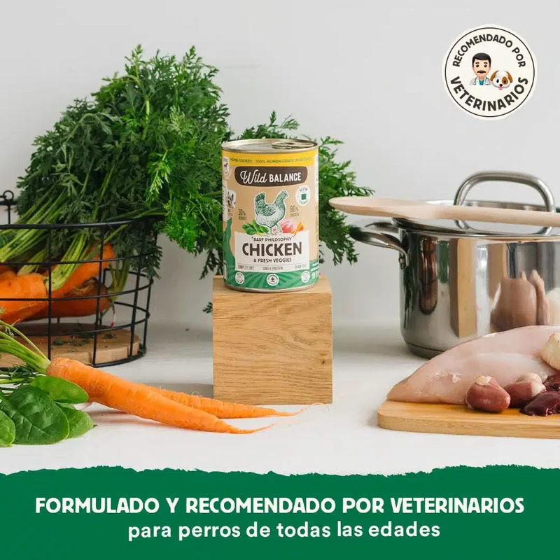 Lata de Pollo con Zanahoria – Comida cocinada al vapor de Wild Balance