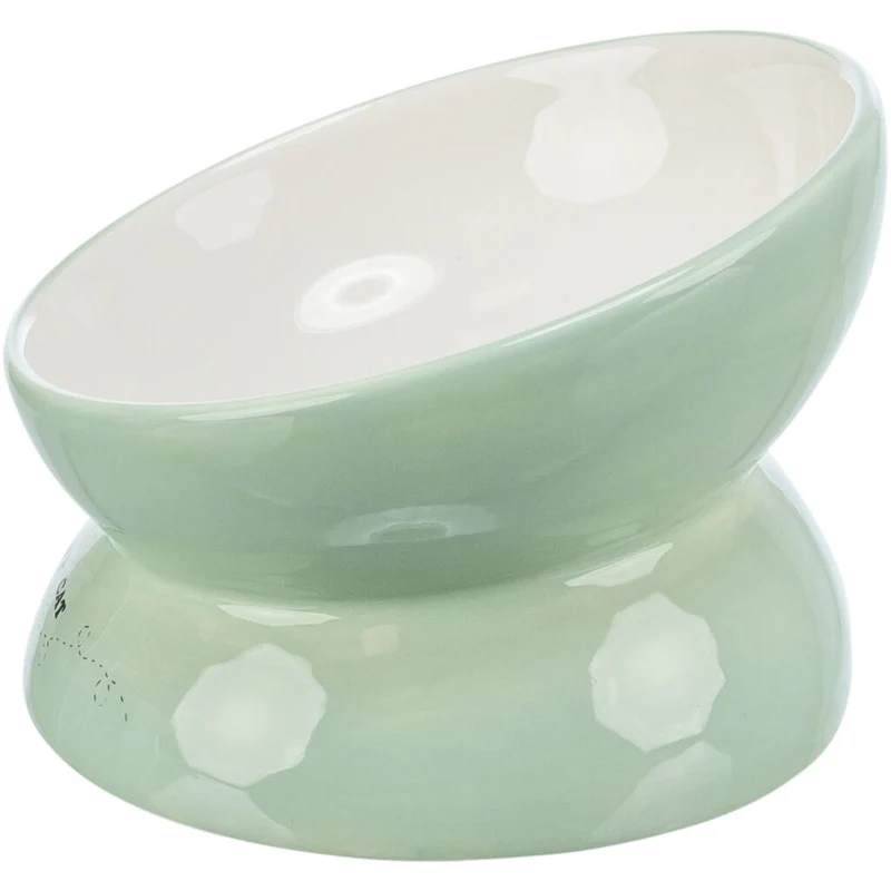 Trixie I Love My Cat Elevated Ceramic Cat Bowl Sage 13cm