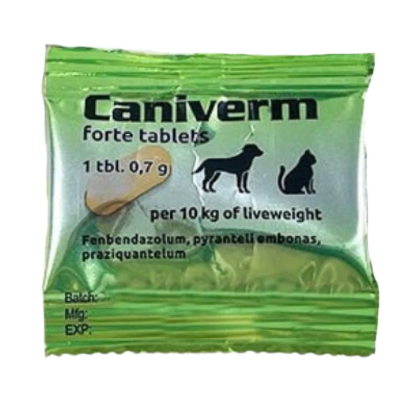 Caniverm Forte/Strong Dewormer Tablet for Dogs & Cats 0.7g - 1 Tab