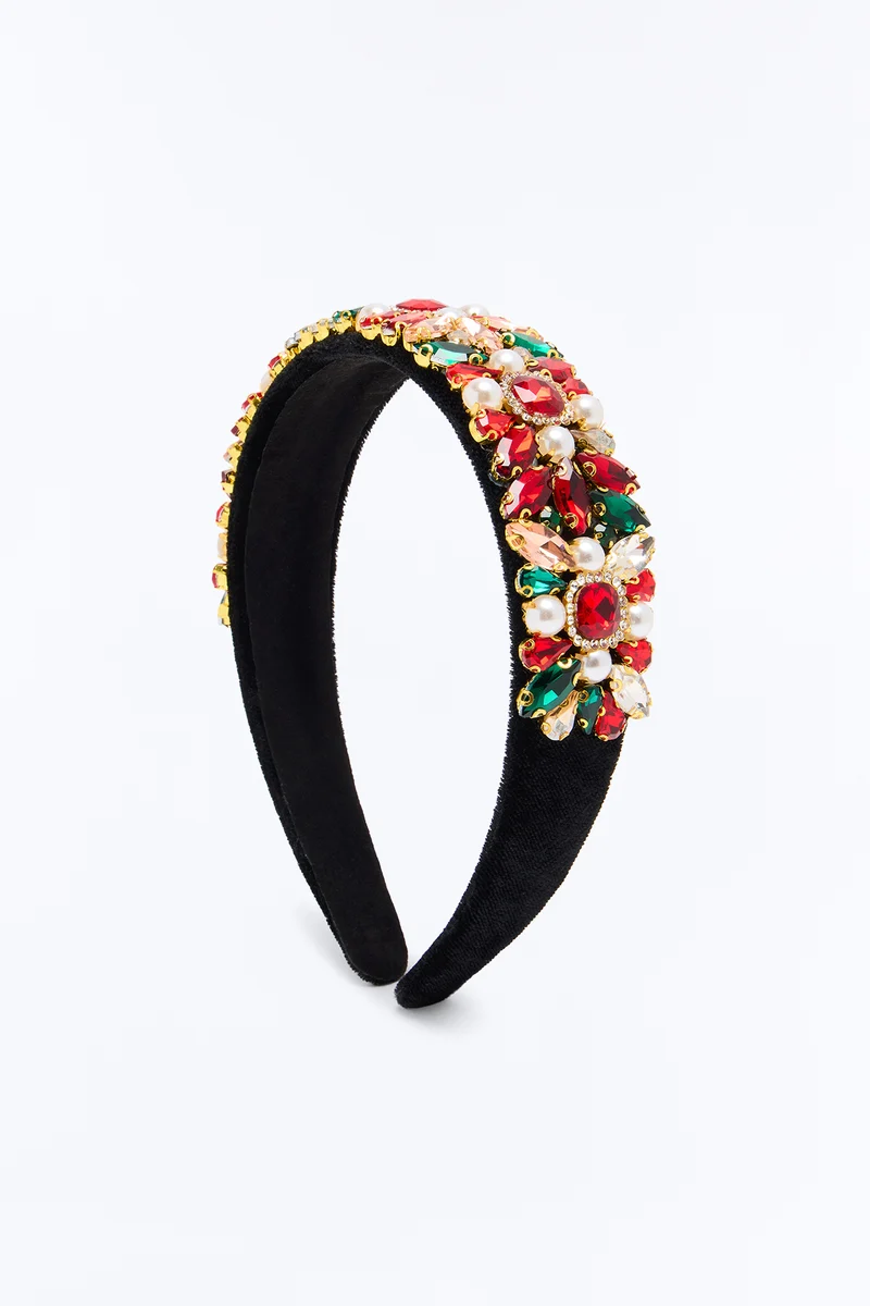 Glam Season Embellished Headband - Multi Color