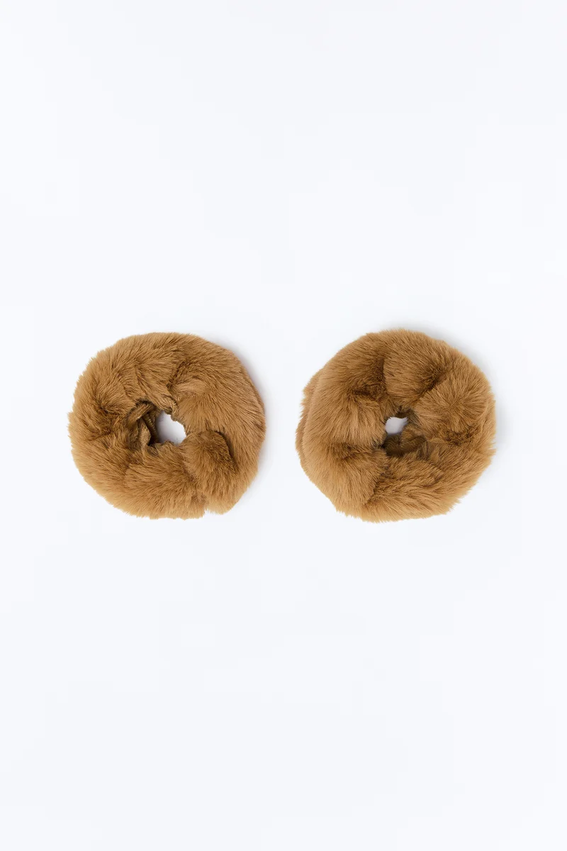 Cuffing Season Faux Fur Arm Cuffs - Brown