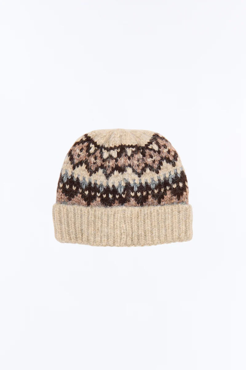 Hearthside Fair Isle Beanie - Oatmeal/combo