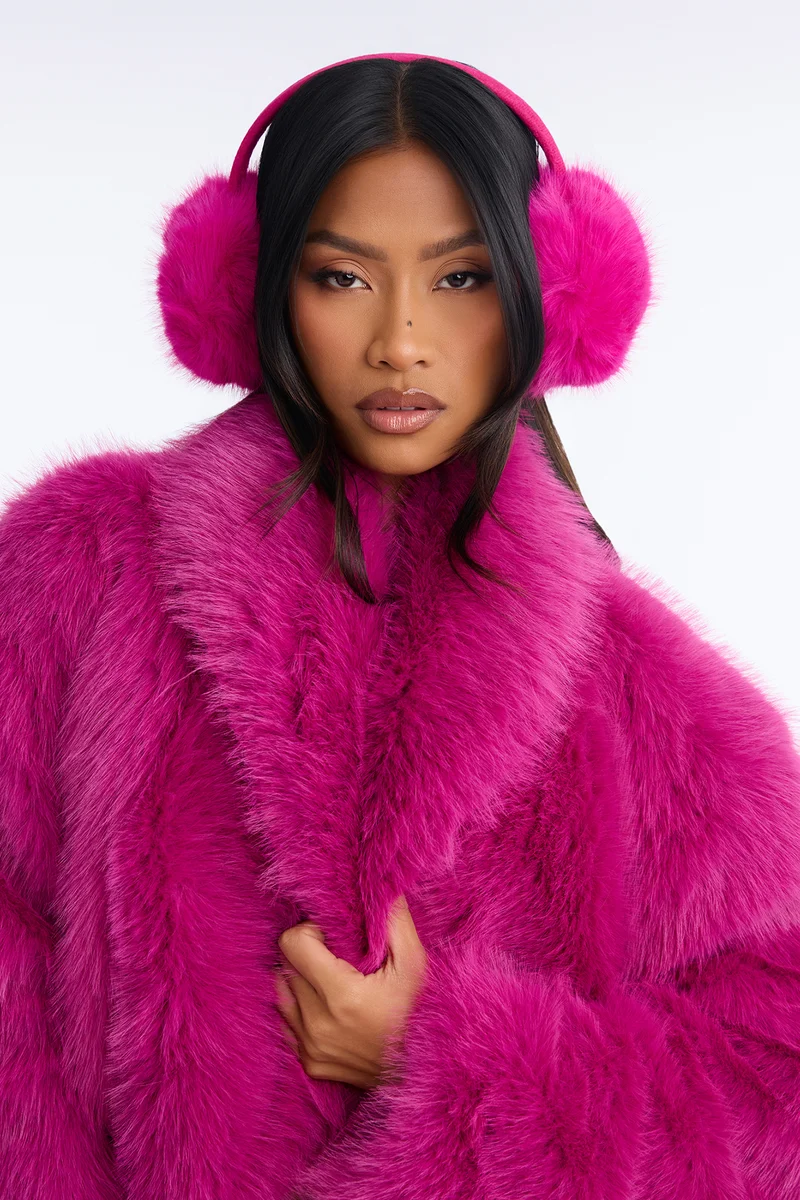 Fur Brings The Fun Earmuffs - Fuchsia