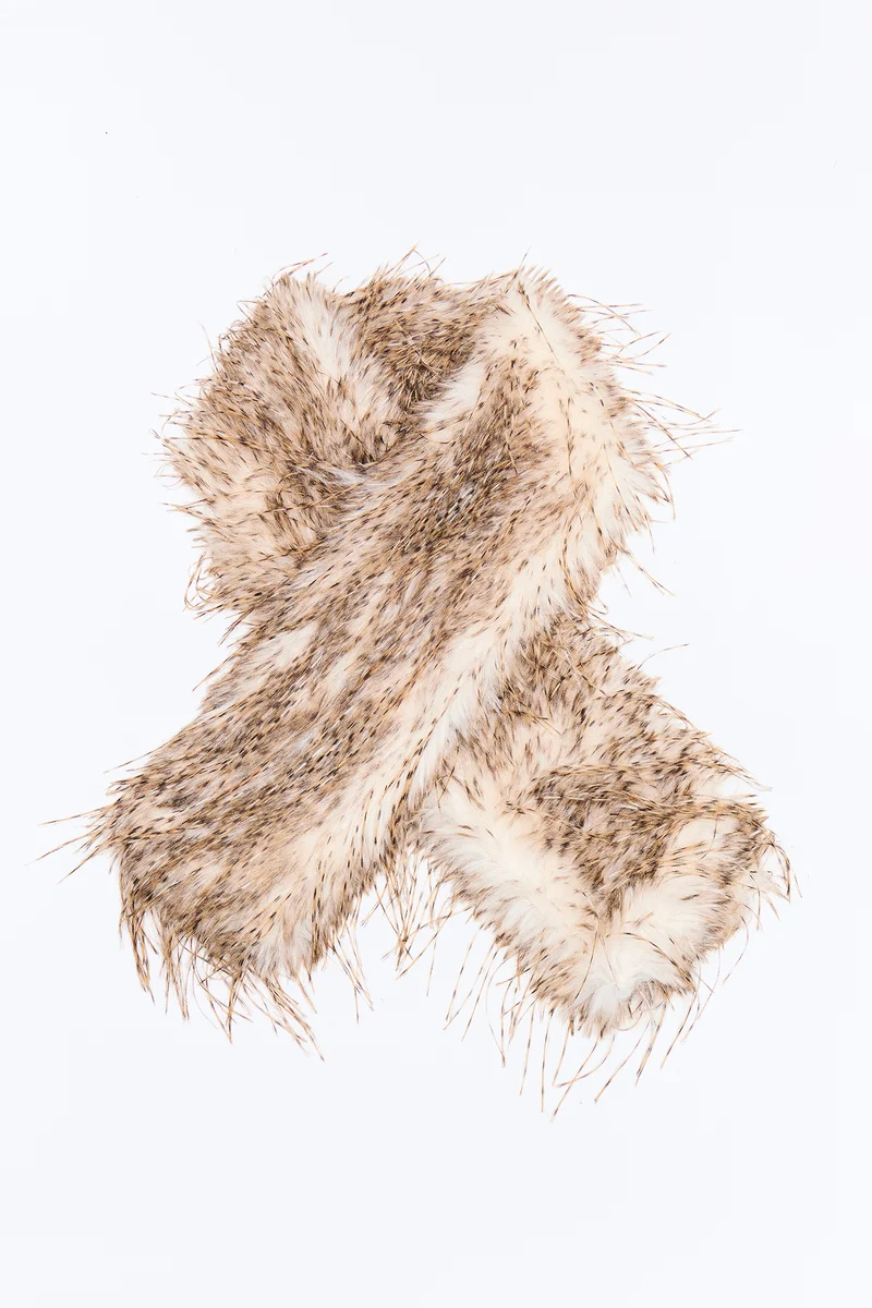 Feeling Toasty Faux Fur Scarf - Brown/combo