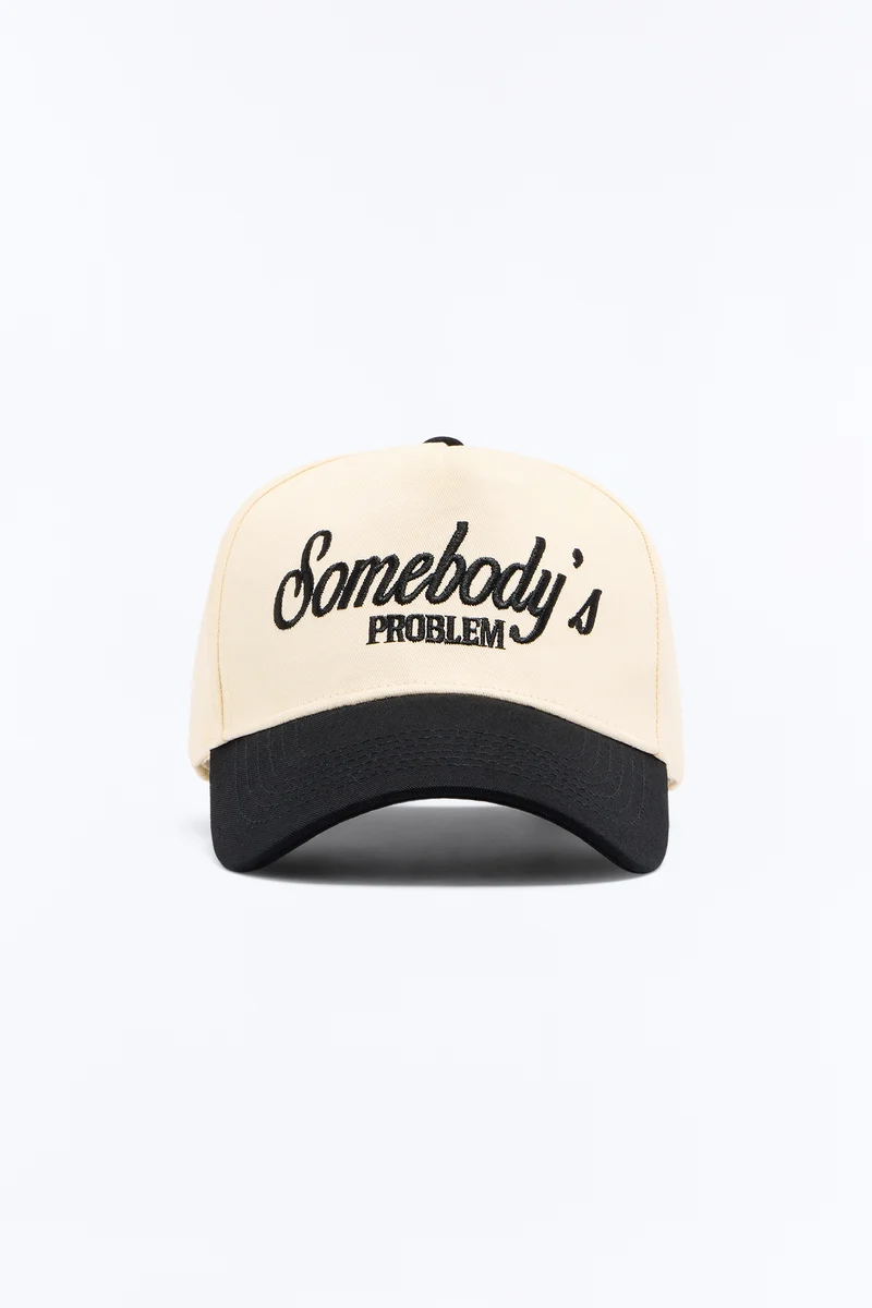 Somebody's Problem Baseball Hat - White/Black