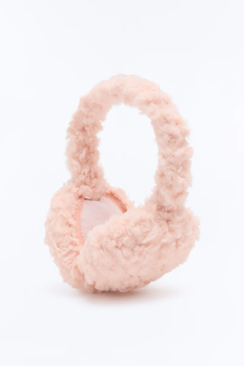 Cloud Drifting Faux Fur Earmuffs - Pink