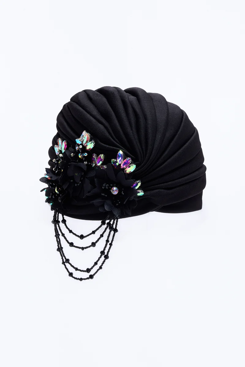 Glam Wrap Novelty Turban - Black