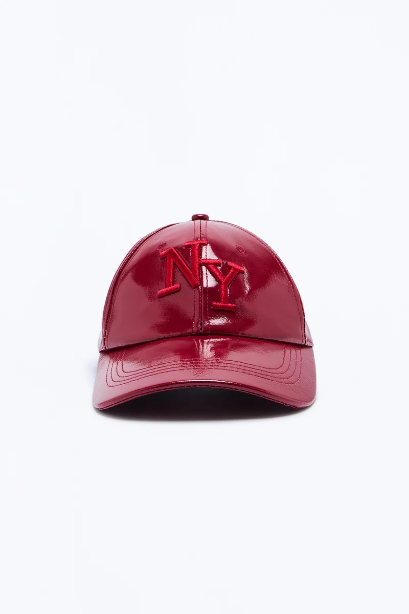 NY Gloss Baseball Hat - Burgundy