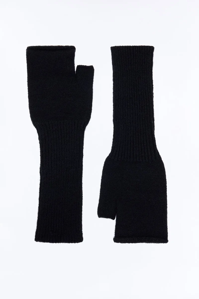 Toasty Pockets Fingerless Gloves - Black