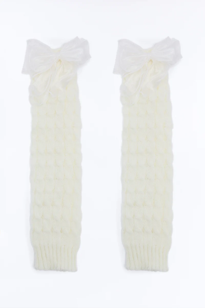 Bow Belle Legwarmer - Ivory