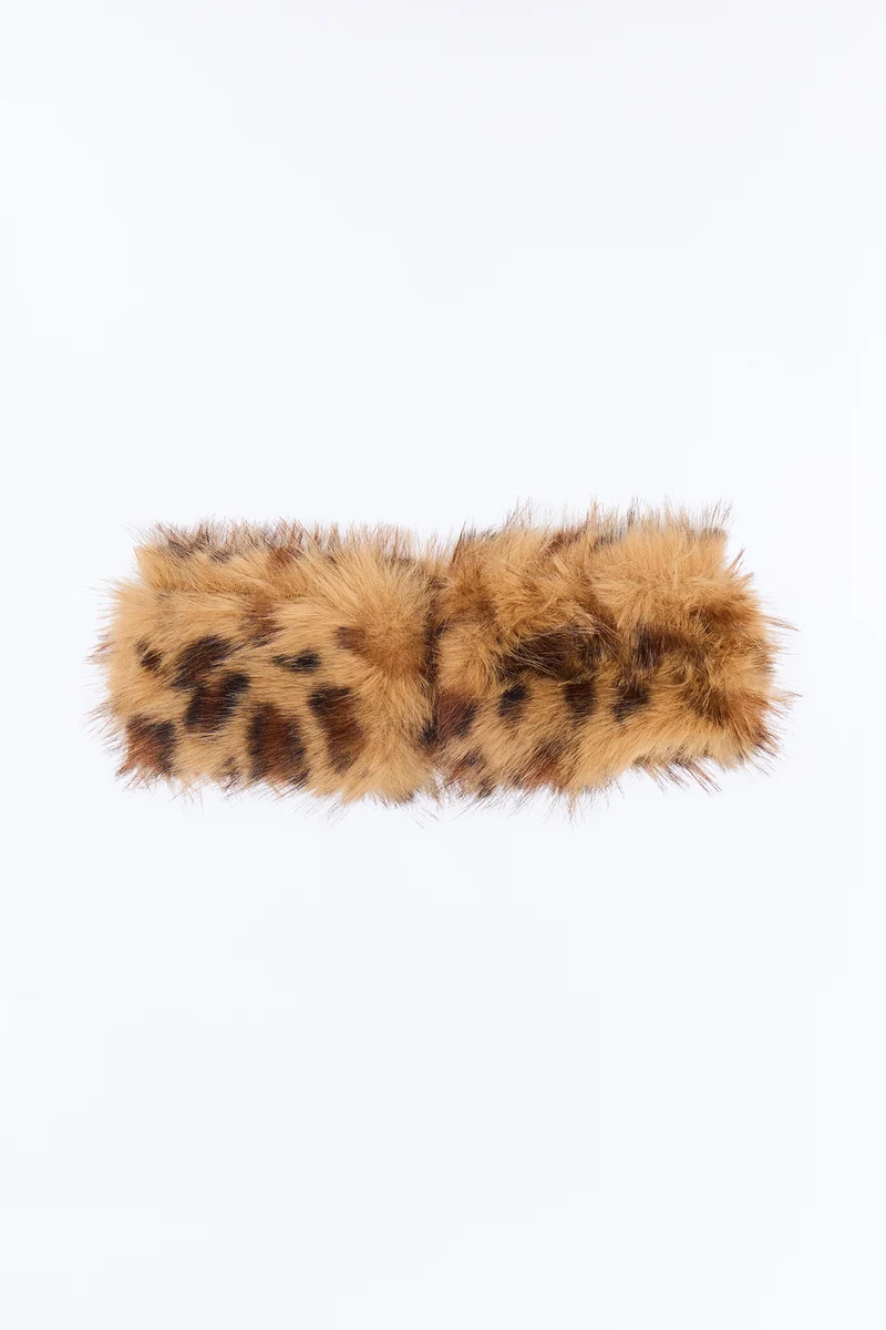 Eleni Faux Fur Leopard Headband - Leopard
