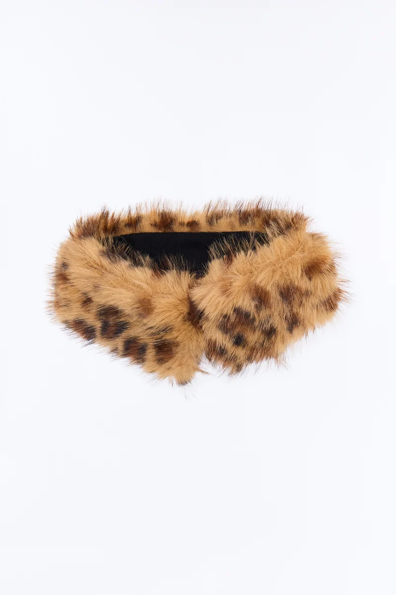Eleni Faux Fur Leopard Headband - Leopard