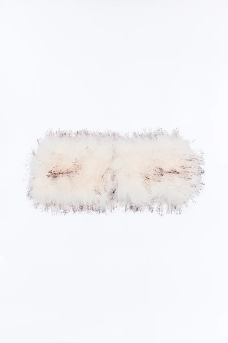 Snowball Fight Faux Fur Headband - Ivory/combo