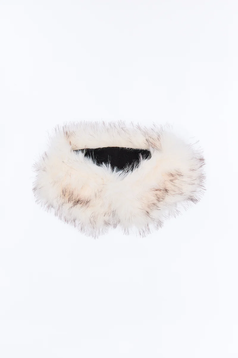 Snowball Fight Faux Fur Headband - Ivory/combo