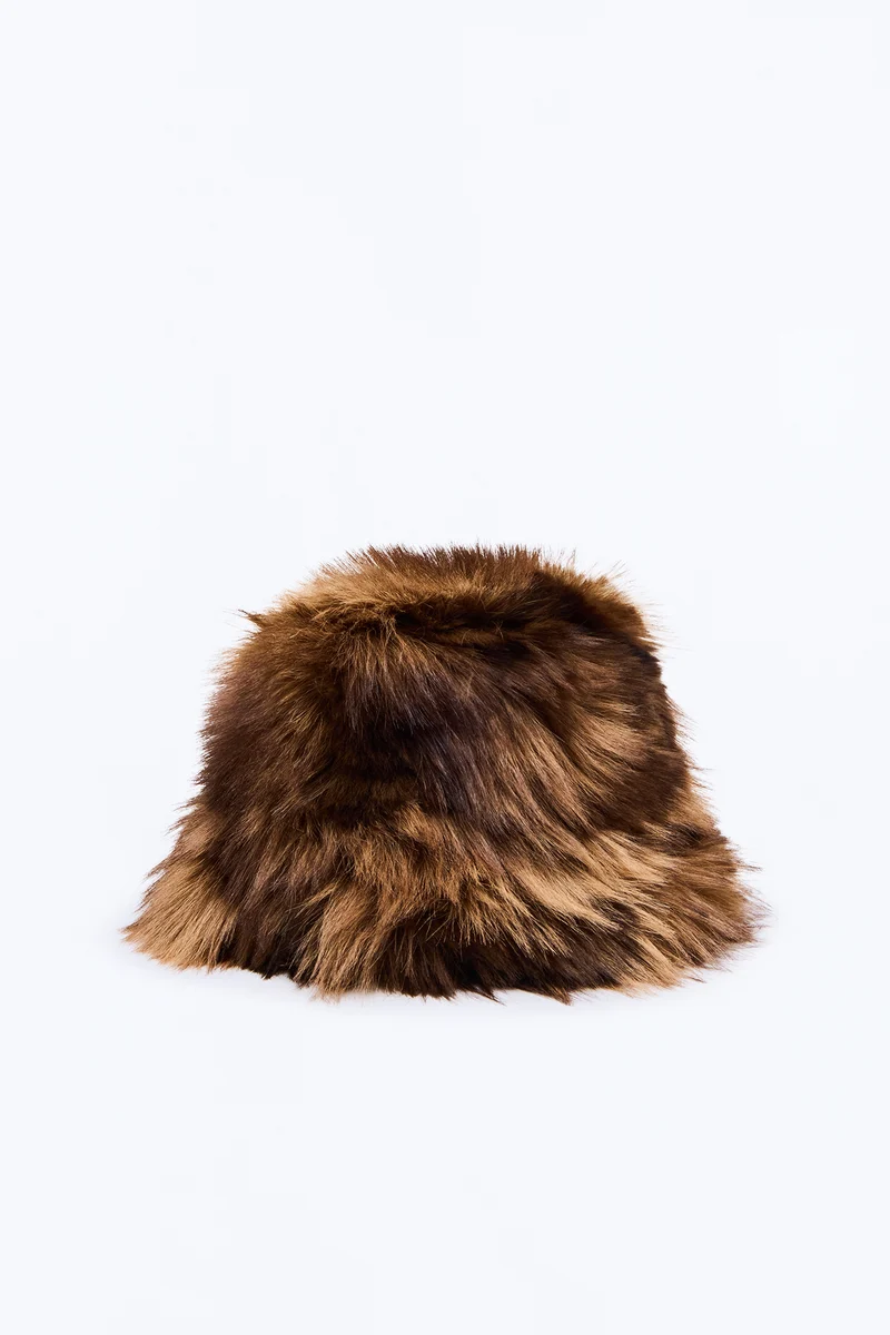 North Pole Regular Faux Fur Bucket Hat - Brown/combo