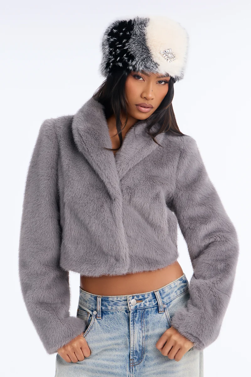 Arctic Empress Faux Fur Hat - Ivory/combo