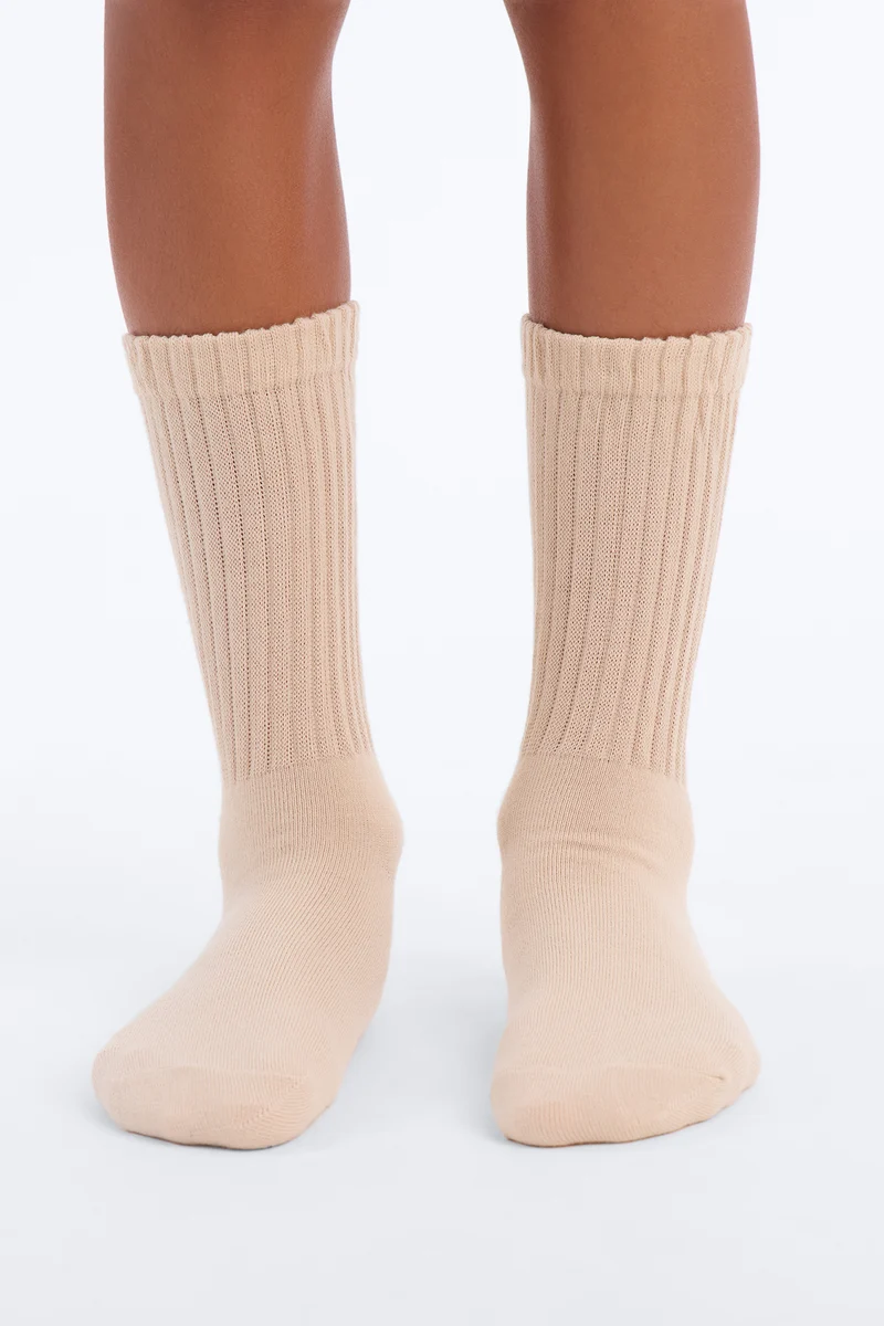 3 Pack Scrunch Socks - Brown/combo