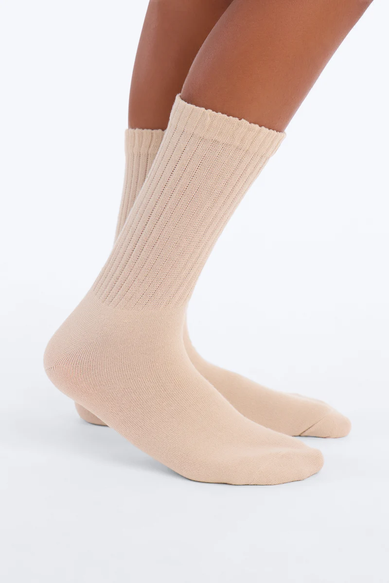 3 Pack Scrunch Socks - Brown/combo