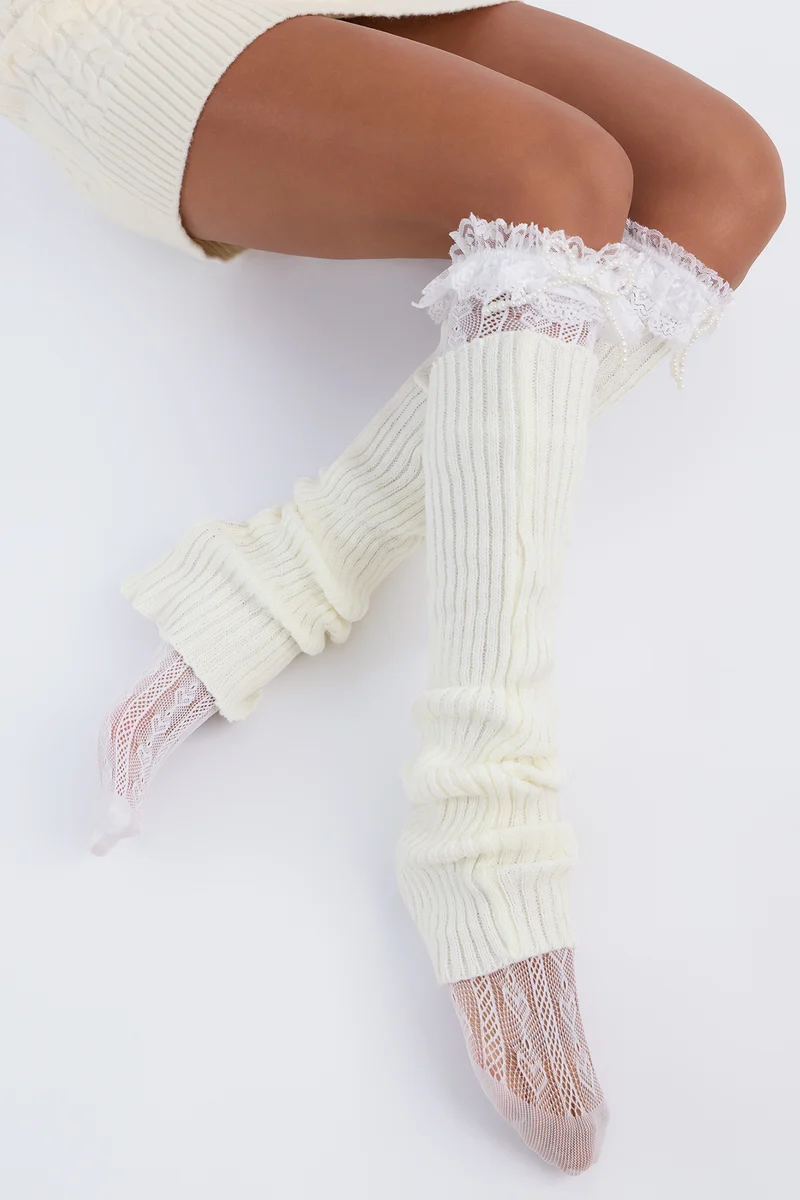 Bella 2 Piece Legwarmer Set - White