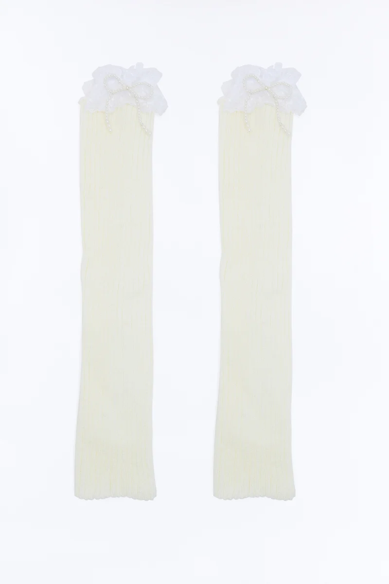 Bella 2 Piece Legwarmer Set - White