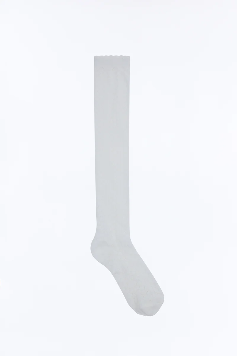 Vintage Charm Knee High Sock - Ivory